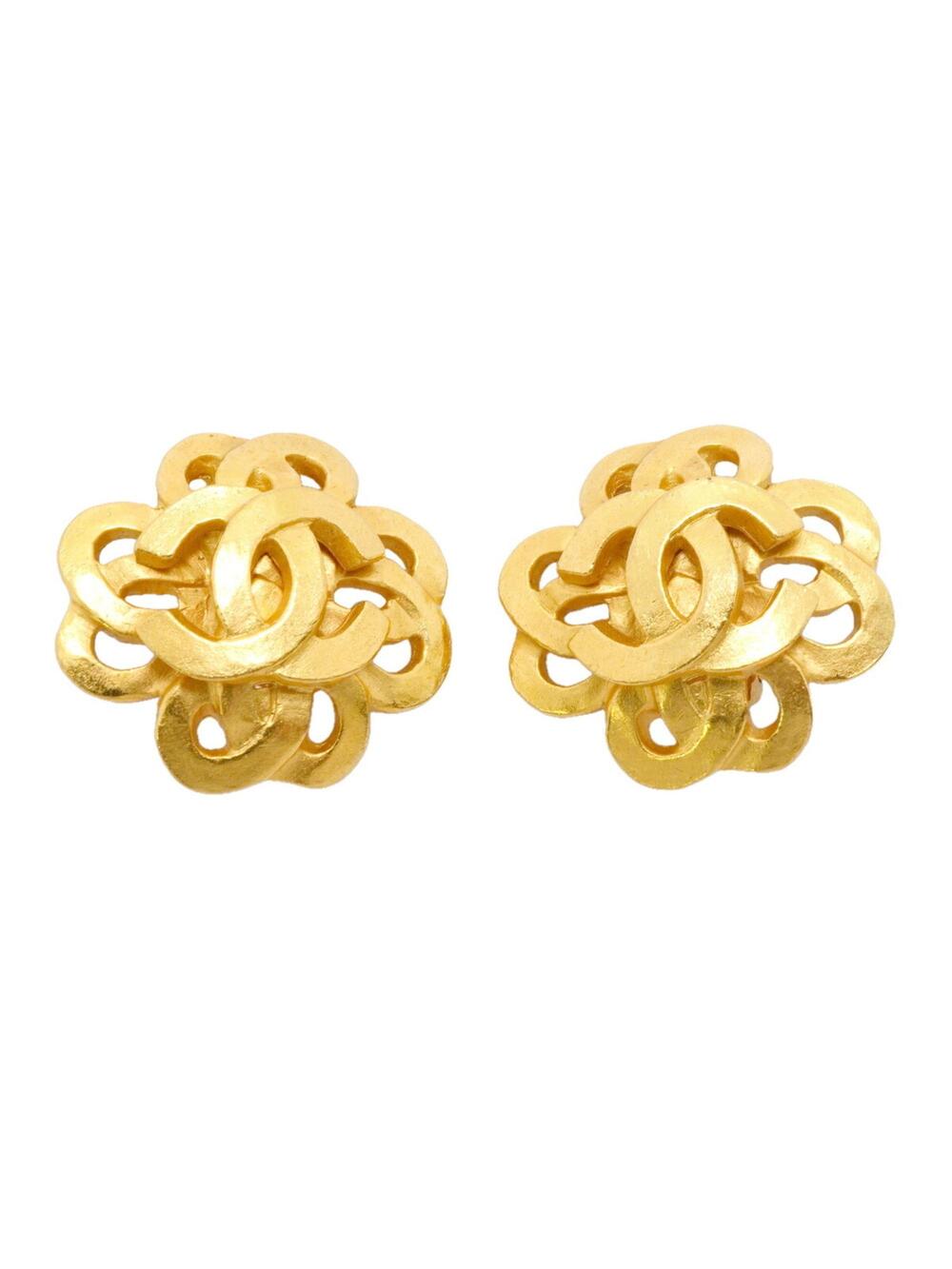 Chanel Cc Logo Clip-On Earrings Metal #343222C87B
